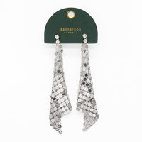 Thumbnail for Big Mesh Chain Drop Earring Rhodium,  by Secret Box | LIT Boutique