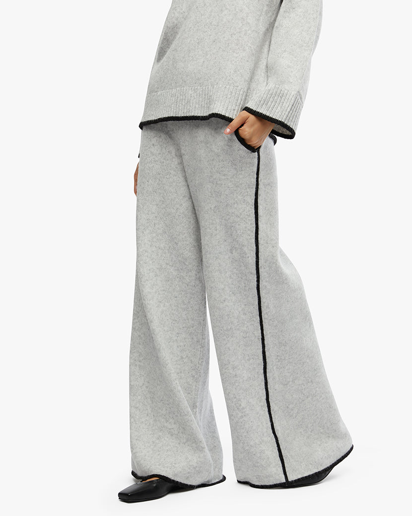 Piped Wide Leg Pull On Pant, Sweatpant Bottom by We Wore What | LIT Boutique