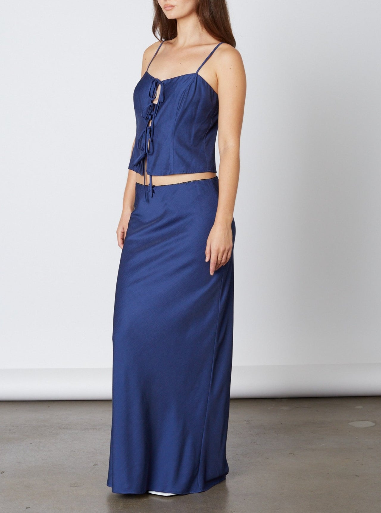 Royal Blue Linen Maxi Skirt, Maxi Skirt by Cotton Candy | LIT Boutique