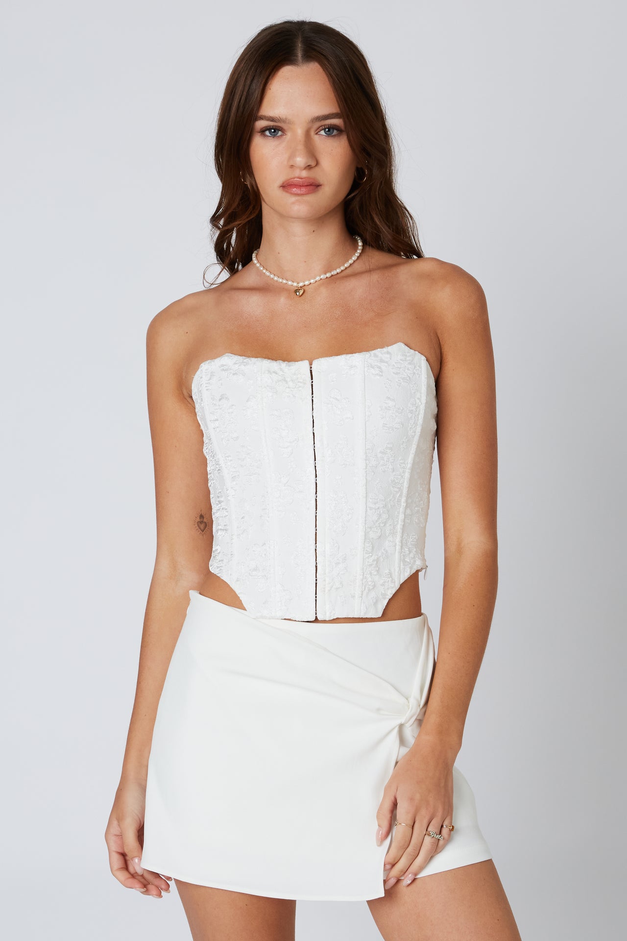 Stay With It Bustier White, Tank Blouse by Cotton Candy | LIT Boutique