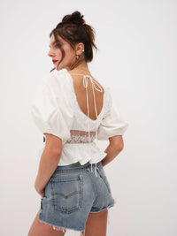 Thumbnail for Marsha White Babydoll Top, Tops by For Love & Lemons | LIT Boutique