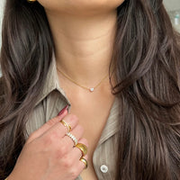 Thumbnail for Lola Solitaire Sideways Pear Necklace Gold, Necklace Jewelry by Ellie Vail | LIT Boutique