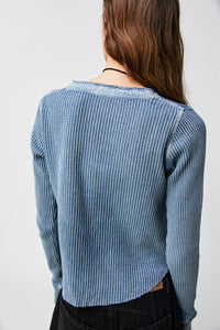 Thumbnail for Colt Henley Top Mediterranean, Long Tee by Free People | LIT Boutique