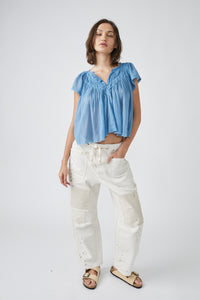 Thumbnail for Padma Top Coastal, Short Blouse by Free People | LIT Boutique