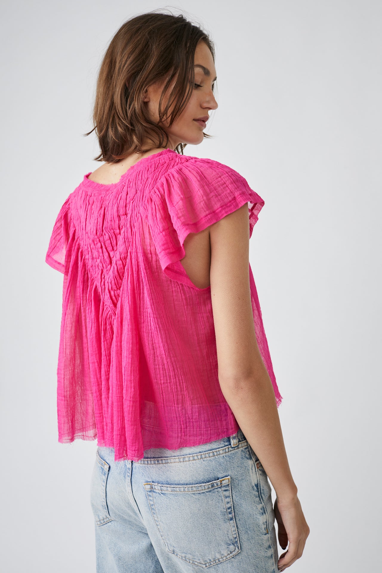 Padma Top Magenta, Short Blouse by Free People | LIT Boutique