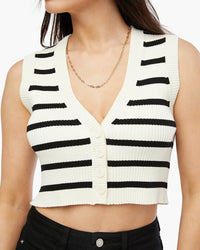 Thumbnail for Sweater Vest Black Antique White Stripe, Tank Blouse by We Wore What | LIT Boutique