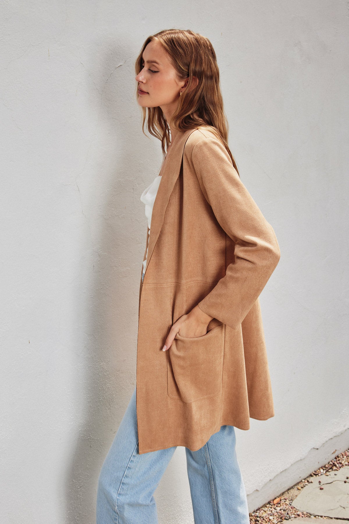 Anneliese Faux Leather Coat Tan, Coat Jacket by Dress Forum | LIT Boutique