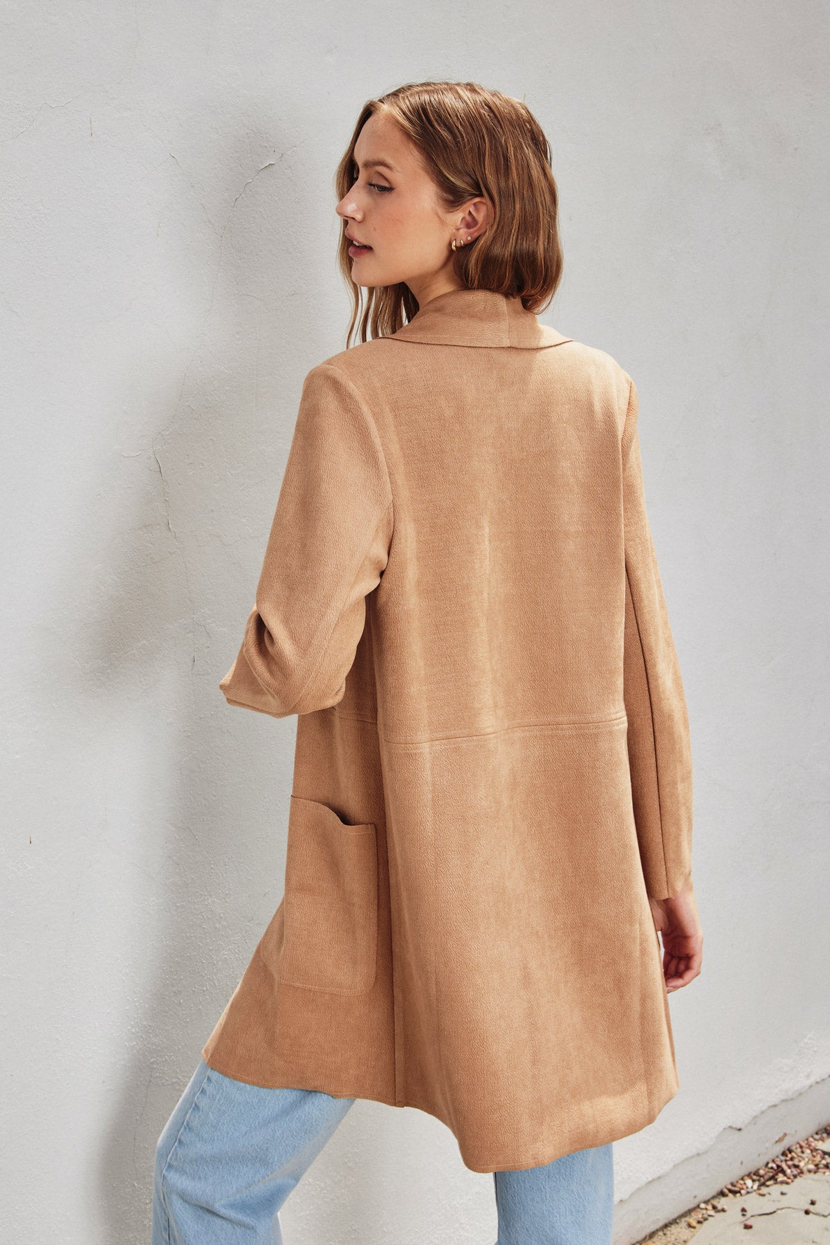 Anneliese Faux Leather Coat Tan, Coat Jacket by Dress Forum | LIT Boutique