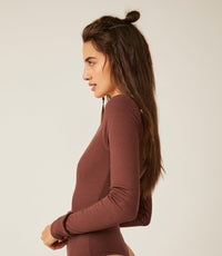 Thumbnail for Do It Right Bodysuit Hickory, Long Blouse by Free People | LIT Boutique