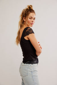 Thumbnail for Better Not Cami Black, Short Tee by Free People | LIT Boutique