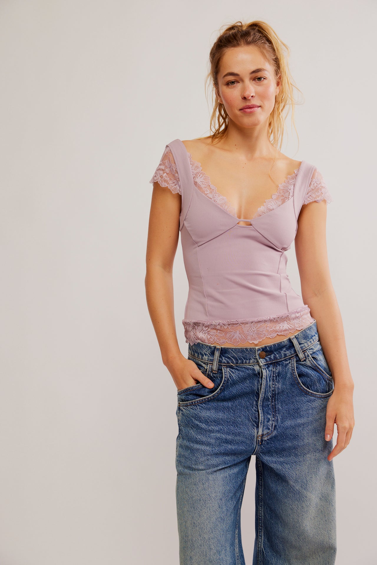 Better Not Cami Dawn Pink, Short Tee by Free People | LIT Boutique