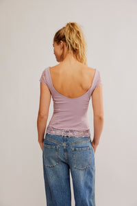 Thumbnail for Better Not Cami Dawn Pink, Short Tee by Free People | LIT Boutique