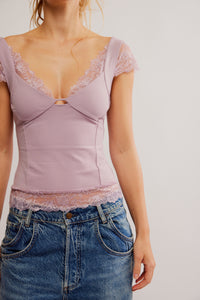 Thumbnail for Better Not Cami Dawn Pink, Short Tee by Free People | LIT Boutique