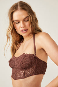 Thumbnail for Madi Lace Corset Hickory, Bra Lounge by Free People | LIT Boutique