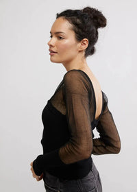 Thumbnail for Night After Night Long Sleeve Black, Long Blouse by Free People | LIT Boutique