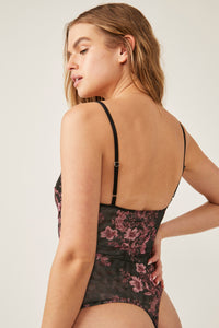 Thumbnail for Printed Night Rhythm Bodysuit Black Combo, Bodysuit Blouse by Free People | LIT Boutique