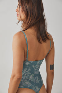 Thumbnail for Printed Night Rhythm Bodysuit Sage Combo, Bodysuit Blouse by Free People | LIT Boutique