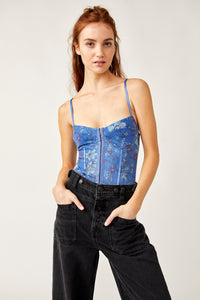 Thumbnail for Printed Night Rhythm Bodysuit Floral Combo, Tank Blouse by Free People | LIT Boutique