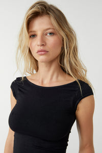 Thumbnail for Low Back Tee Black, Short Tee by Free People | LIT Boutique