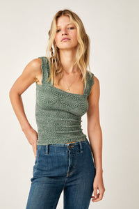 Thumbnail for Love Letter Cami Evergreen, Tank Blouse by Free People | LIT Boutique