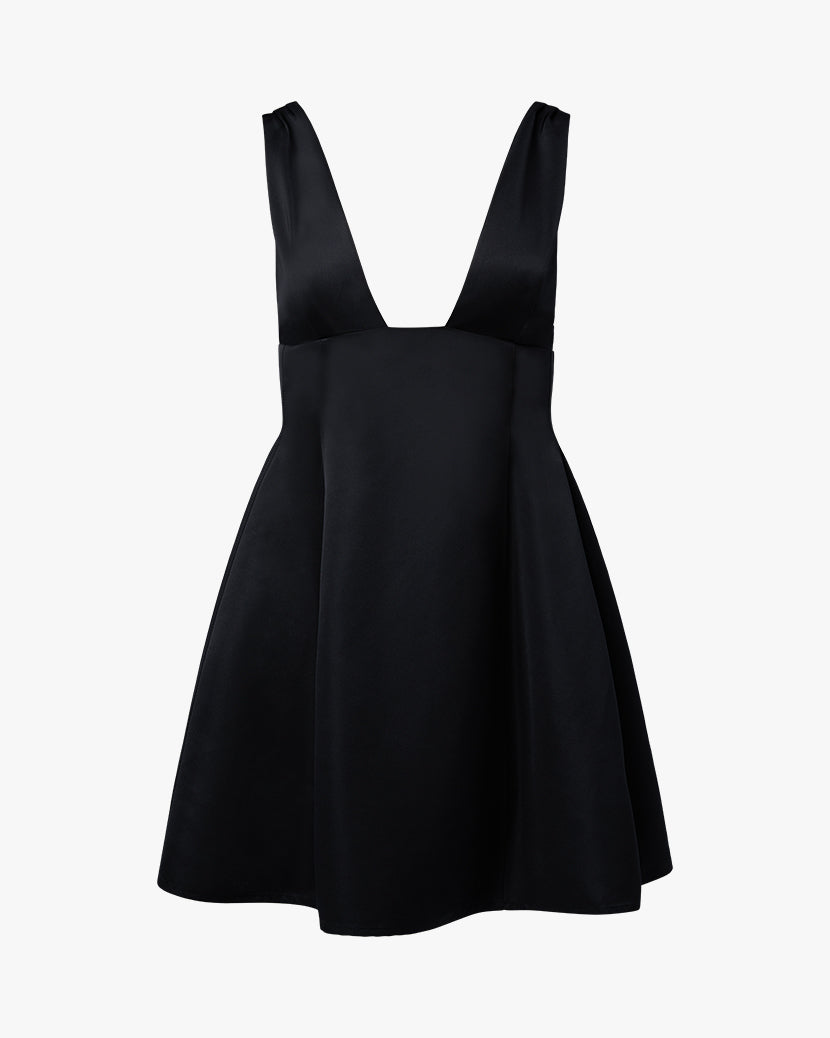 V Neck Plunge Mini Dress Black | LIT Boutique