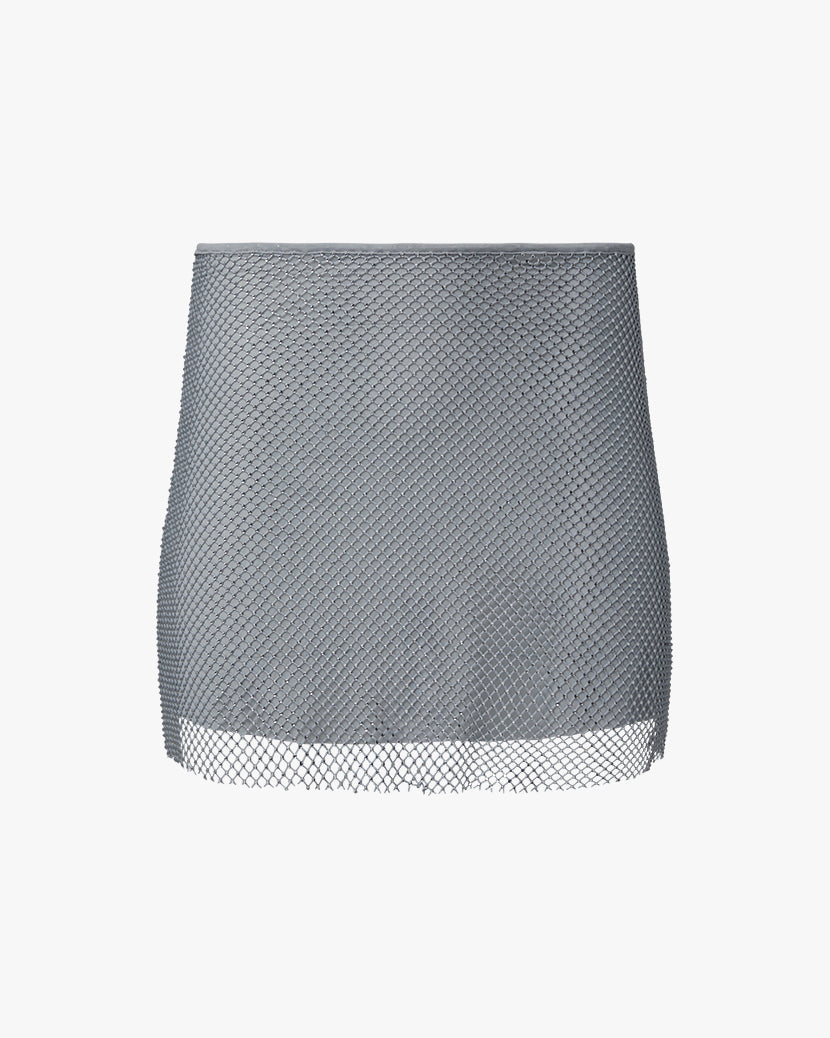 Crystal Mini Skirt Grey, Mini Skirt by We Wore What | LIT Boutique
