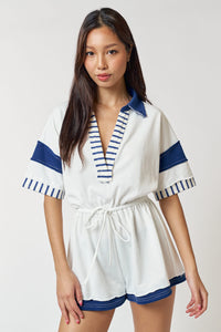 Thumbnail for Ocean Breeze Chic Romper Off White, Romper Dress by Blue Blush | LIT Boutique