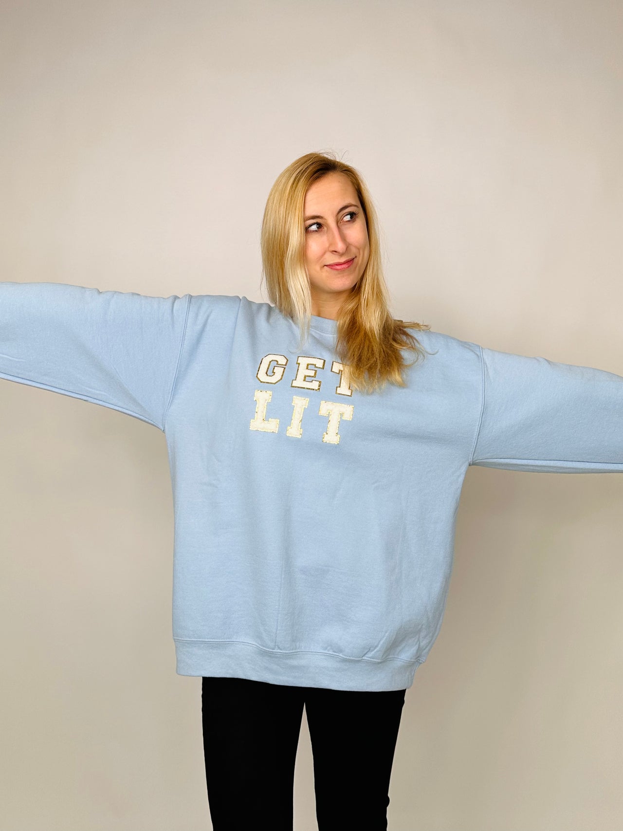 Get Lit Sweatshirt Blue, Sweat Lounge by Dash Forward | LIT Boutique