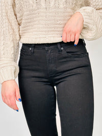 Thumbnail for Not Too Fancy Low Rise Flare Black, Bootcut Denim by Just Black | LIT Boutique