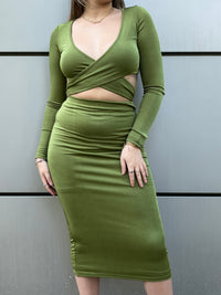Thumbnail for Solanas Top Green, Long Tee by Rationalle | LIT Boutique
