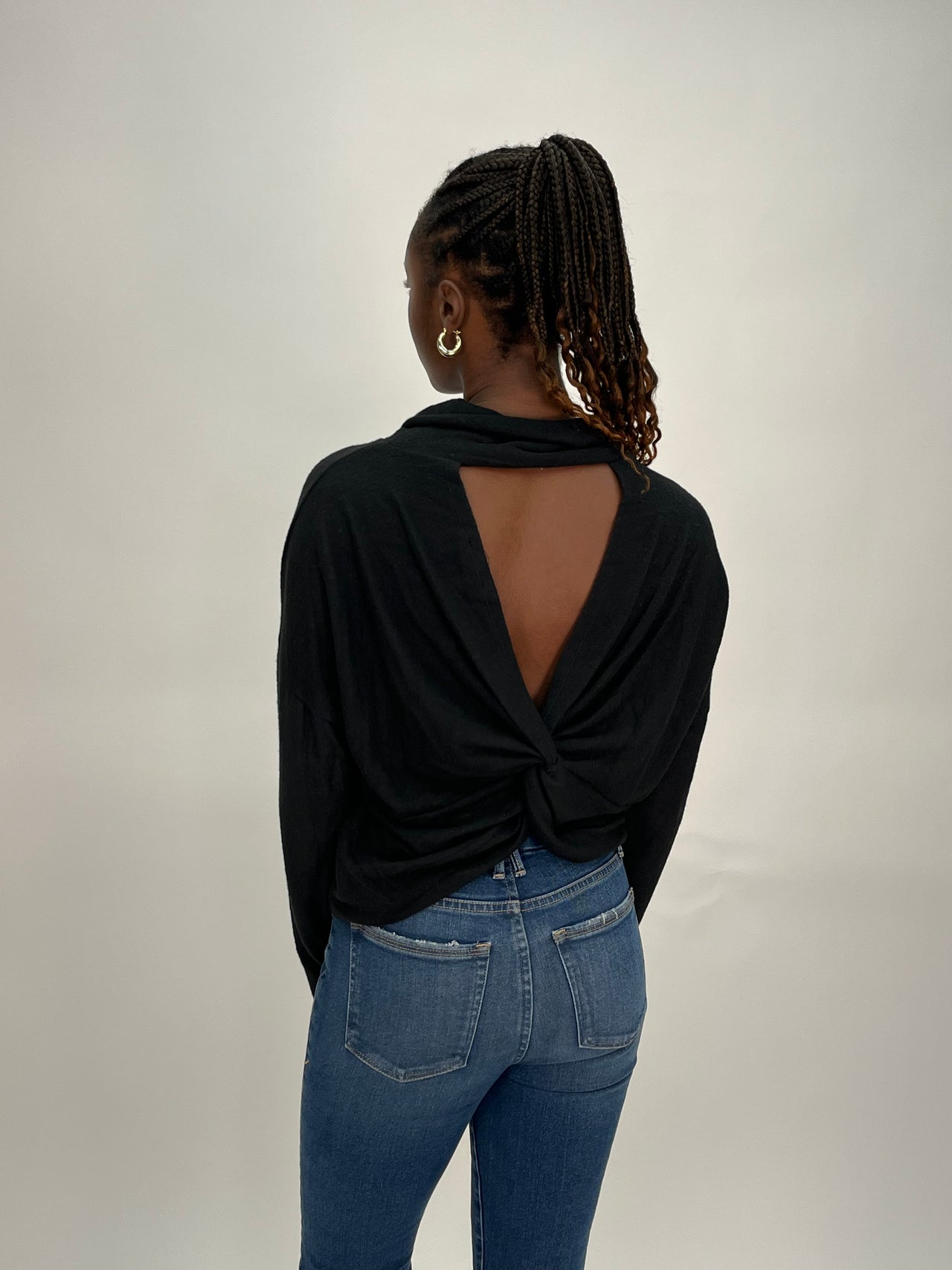 Dont Get It Twisted Sweater Black, Sweater by Wasabi + Mint | LIT Boutique