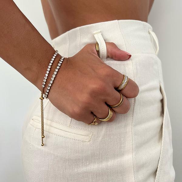 Jodie Tennis Bracelet Gold, Bracelet Jewelry by Ellie Vail | LIT Boutique