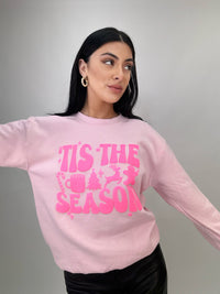 Thumbnail for Tis The Season Pink Crewneck, Sweat Lounge by Dash Forward | LIT Boutique