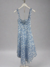 Thumbnail for Cobalt Skies Floral Midi Dress Blue White, Mini Dress by Olivaceous | LIT Boutique