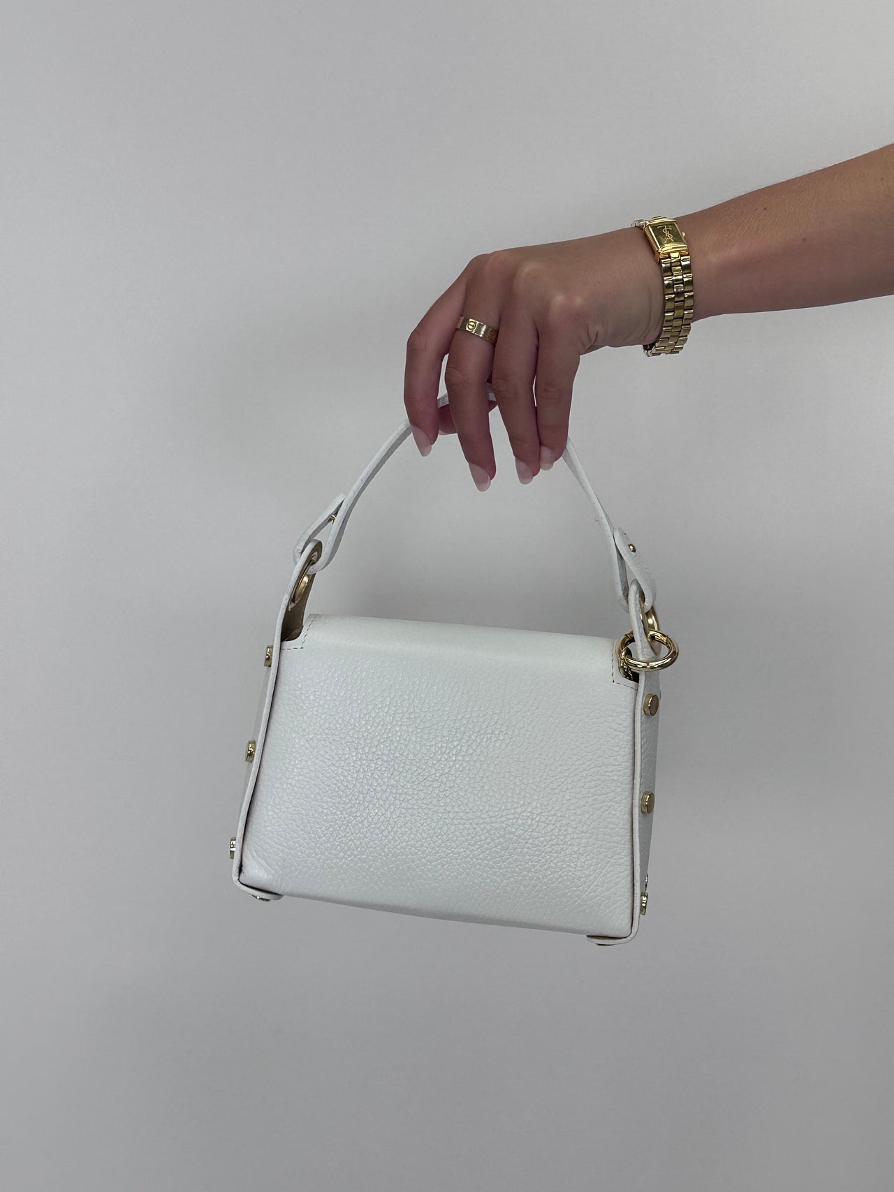 Far From Average Handbag White, Evening Bag by German Fuentes | LIT Boutique