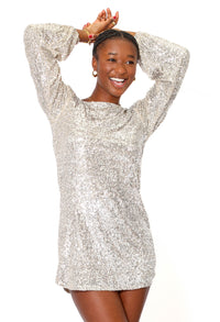 Thumbnail for Delorean Dress Silver, Mini Dress by Steve Madden | LIT Boutique