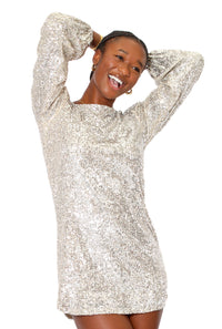 Thumbnail for Delorean Dress Silver, Mini Dress by Steve Madden | LIT Boutique