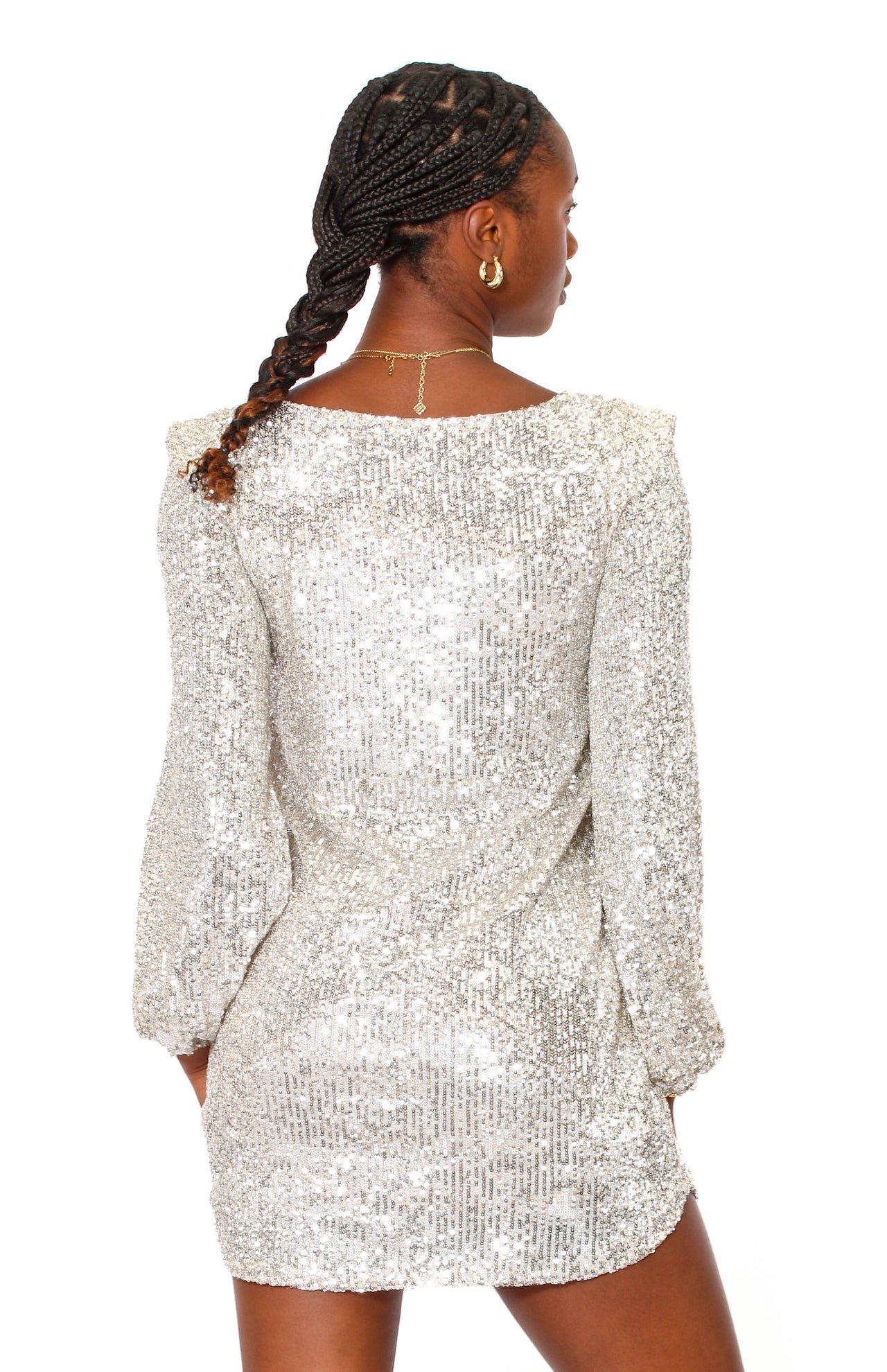 Delorean Dress Silver, Mini Dress by Steve Madden | LIT Boutique