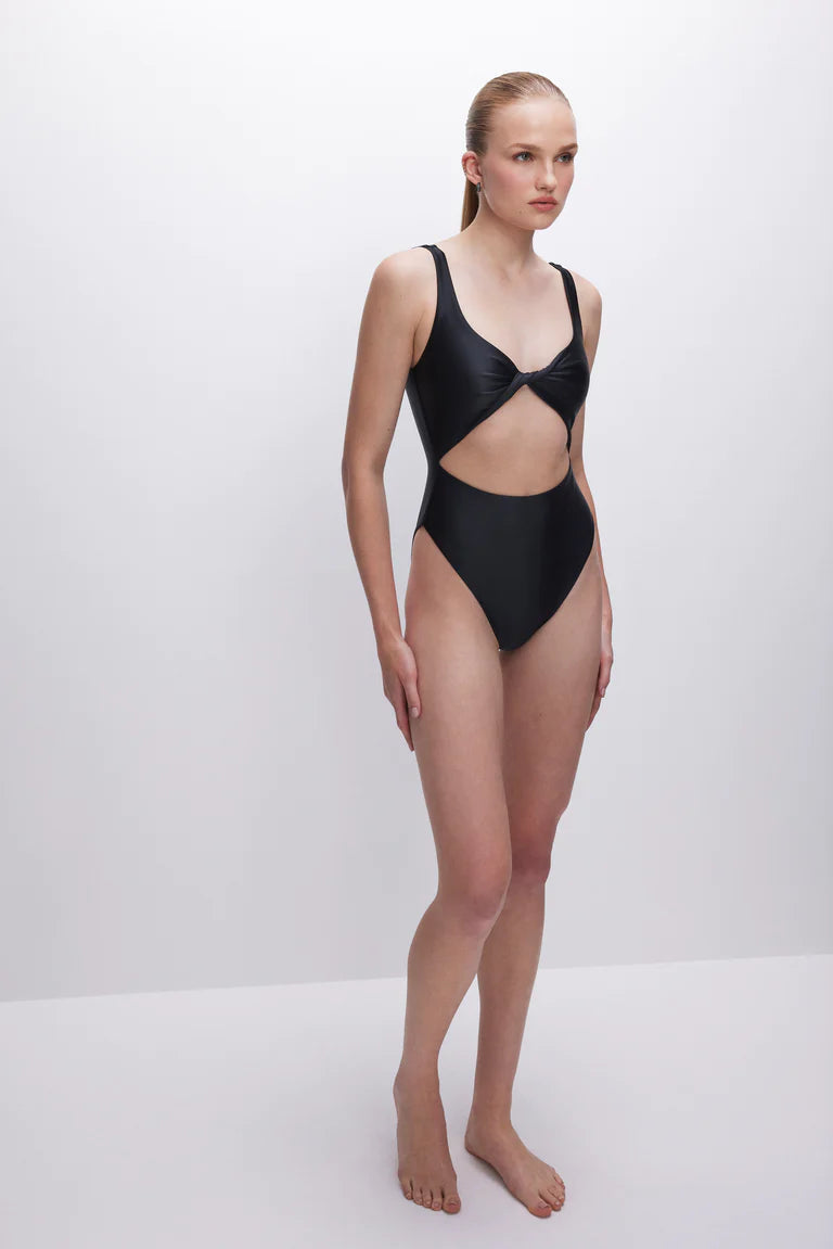 Twisted Cut Out Swimsuit Black, Swim by Good American | LIT Boutique