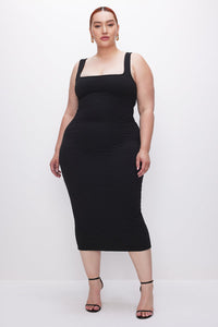 Thumbnail for Wide Scrunchie Midi Dress Black, Midi Dress by Good American | LIT Boutique