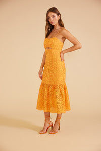 Thumbnail for Huxton Midi Dress Orange, Midi Dress by Mink Pink | LIT Boutique