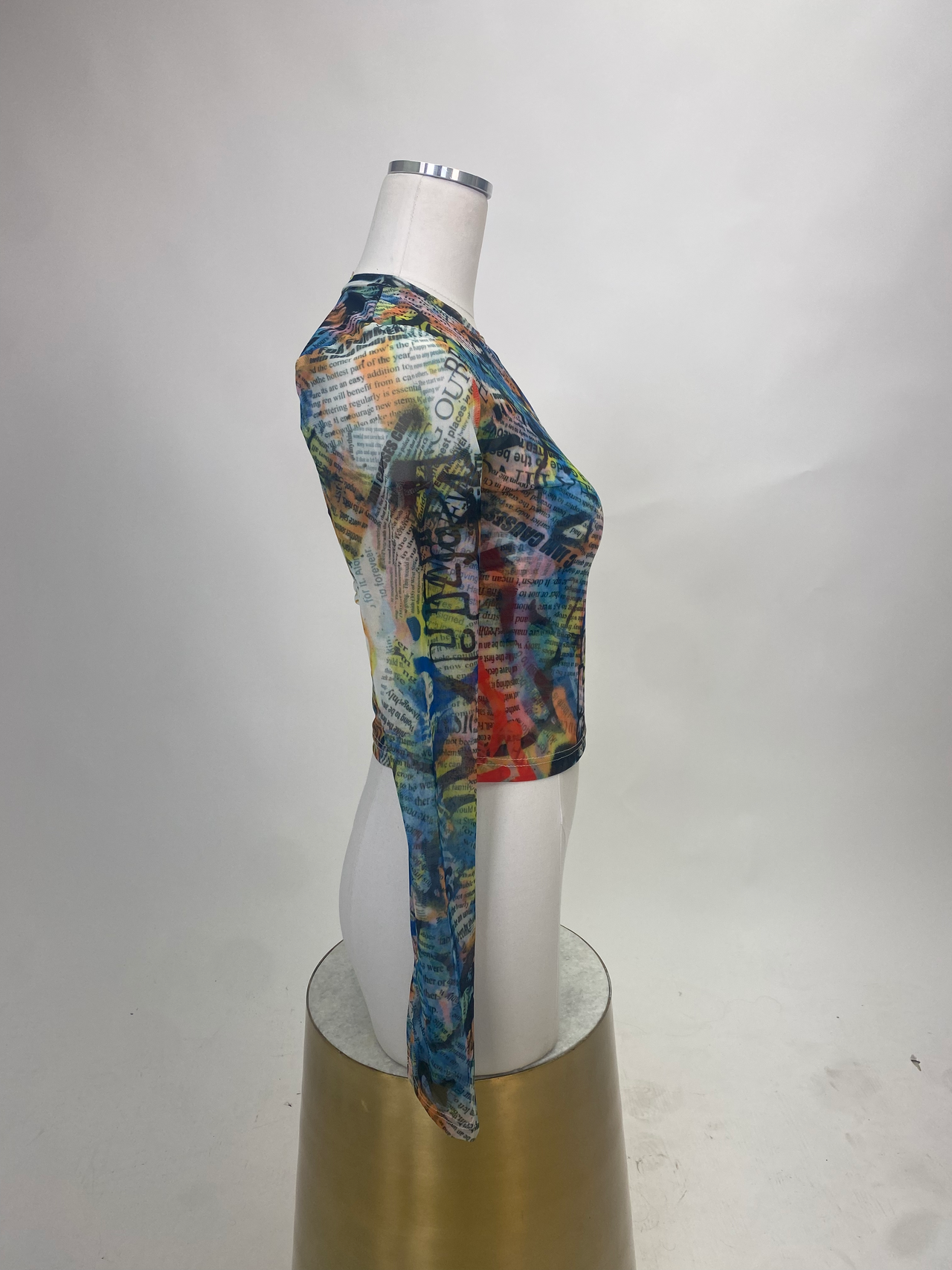 Miranda Mesh Graphic Top, Long Blouse by Bailey Rose | LIT Boutique