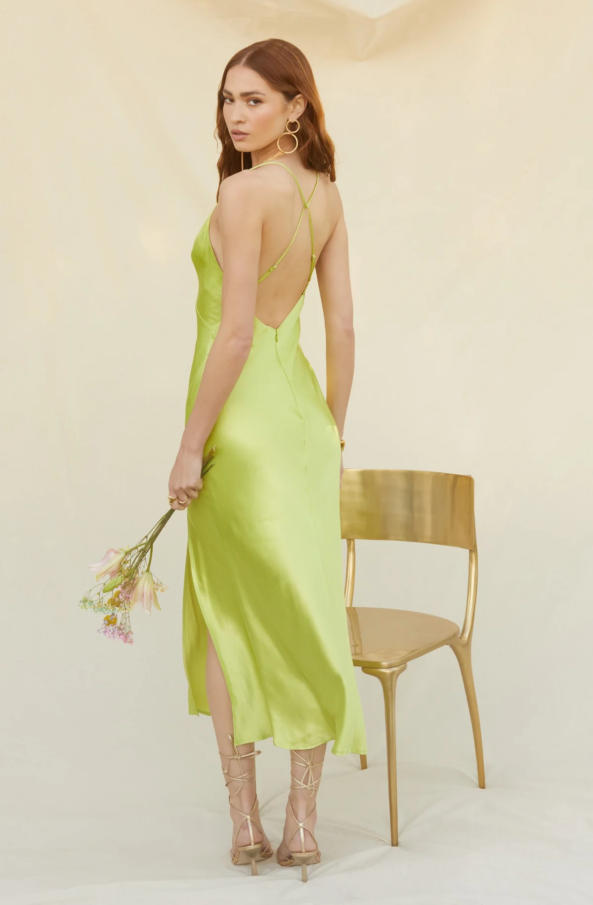 Cassandra Midi Dress Lime, Midi Dress by ASTR | LIT Boutique