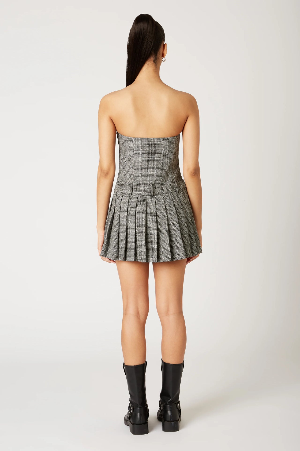 Rose Dress Gray Plaid, Mini Dress by NIA | LIT Boutique