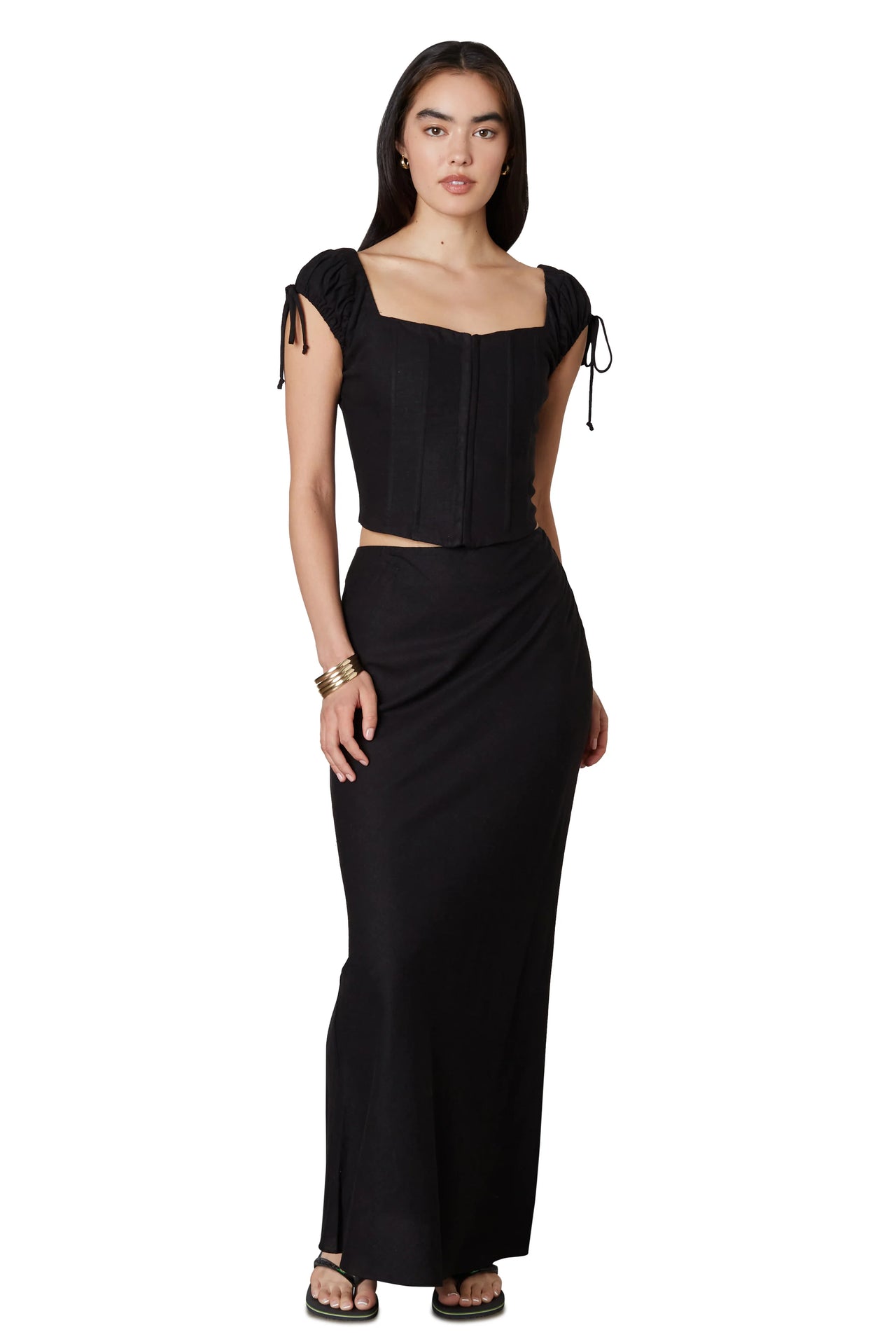 90s Bias Black Maxi Skirt LIT Boutique