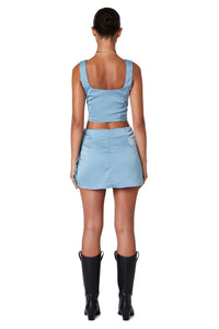 Thumbnail for Brooke Skirt Powder Blue, Mini Skirt by NIA | LIT Boutique