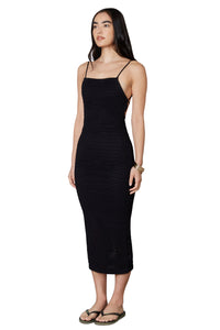 Thumbnail for Open Back Knit Dress Black, Midi Dress by NIA | LIT Boutique