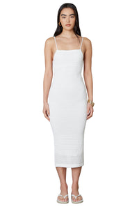 Thumbnail for Open Back Knit Dress White, Midi Dress by NIA | LIT Boutique