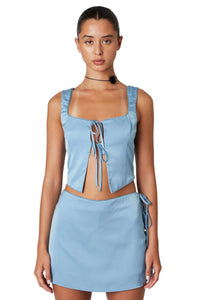 Thumbnail for Brooke Skirt Powder Blue, Mini Skirt by NIA | LIT Boutique