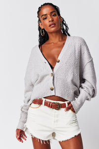Thumbnail for Found My Friend Cardi Grey, Sweater by Free People | LIT Boutique